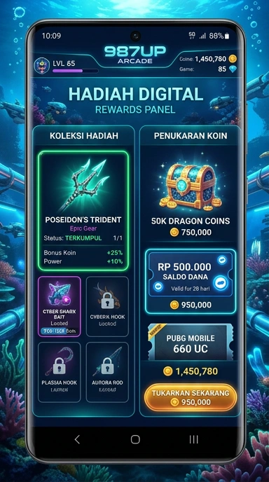 Pengguna sedang menjelajahi katalog aplikasi 987up.